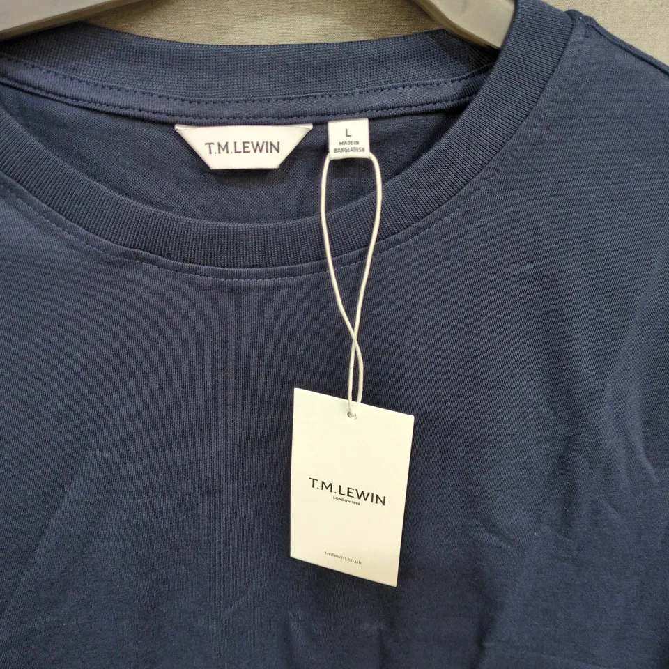 T.M. LEWIN NAVY T-SHIRT – SIZE L