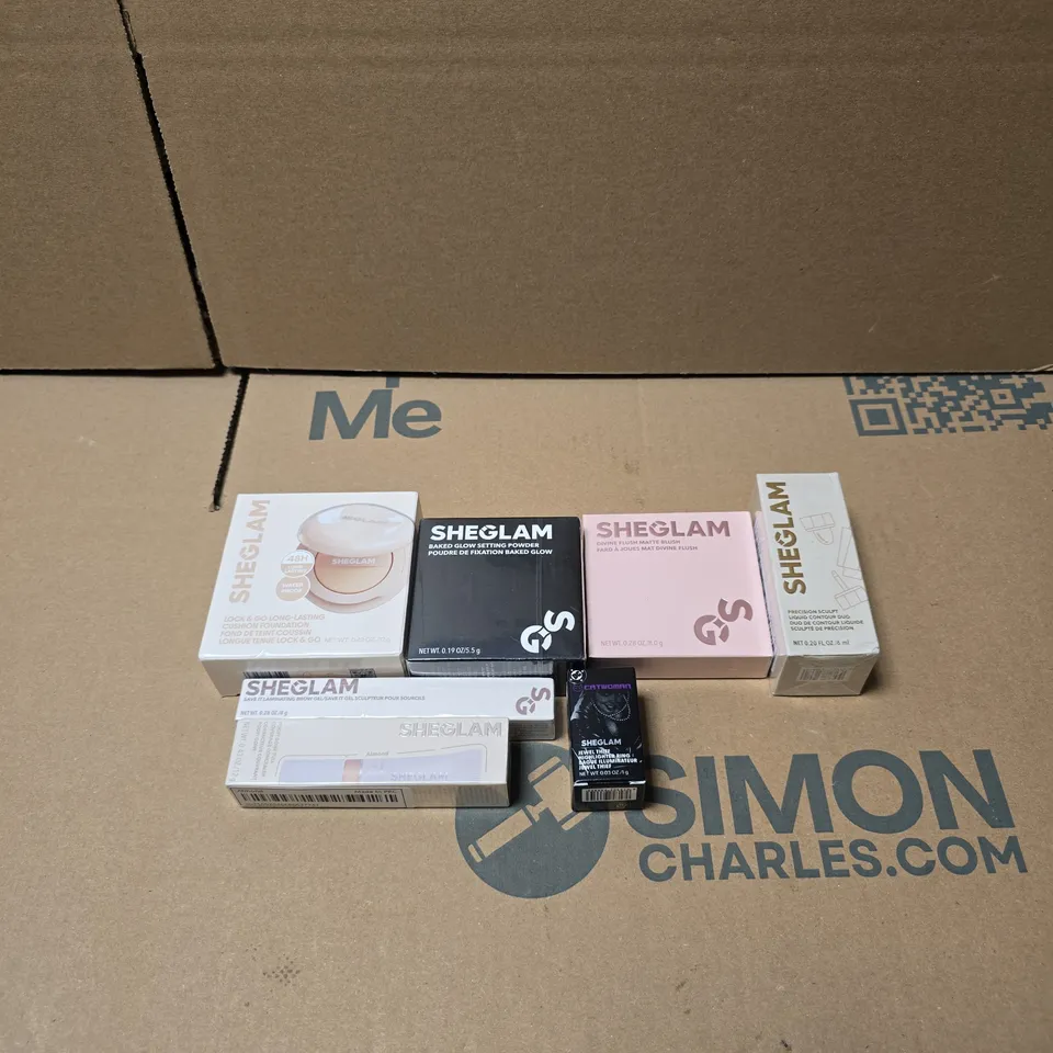 7 X SHEGLAM PRODUCTS TO INCLUDE: BAKED GLOW SETTING POWDER, COVERAGE CONCEALER ETC