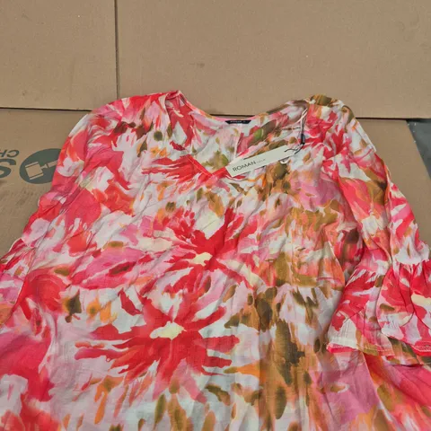 ROMAN FLORAL PINK DRESS, UK 18