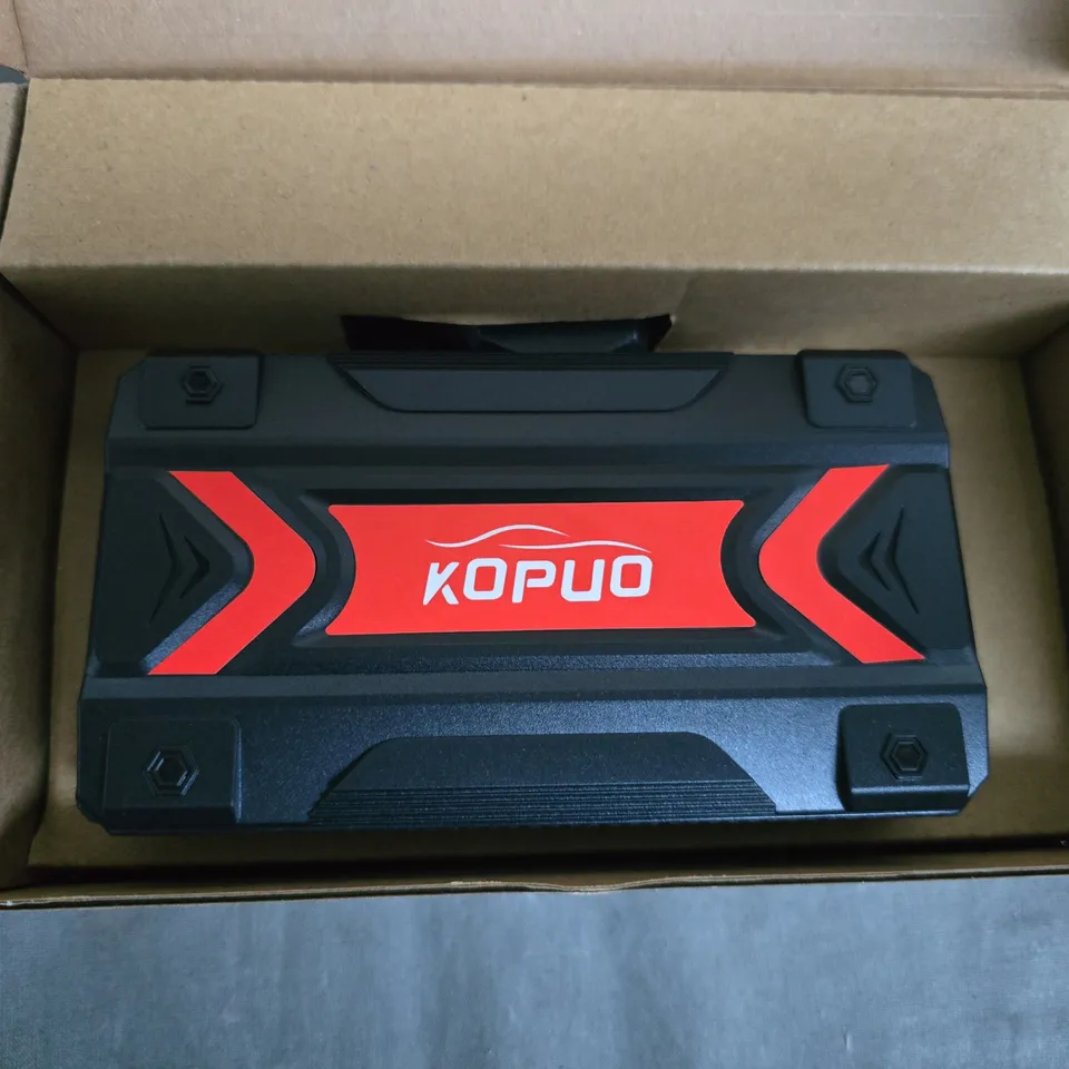 KOPUO PORTABLE POWER BANK / JUMP STARTER – RUGGED BLACK WITH RED BRANDING 