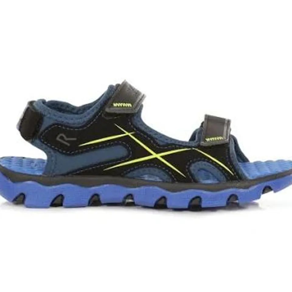 REGATTA KOTA WALKING SANDAL NAUTICAL BLUE/ELECTRIC LIME RKF613 SIZE CHILDS 10