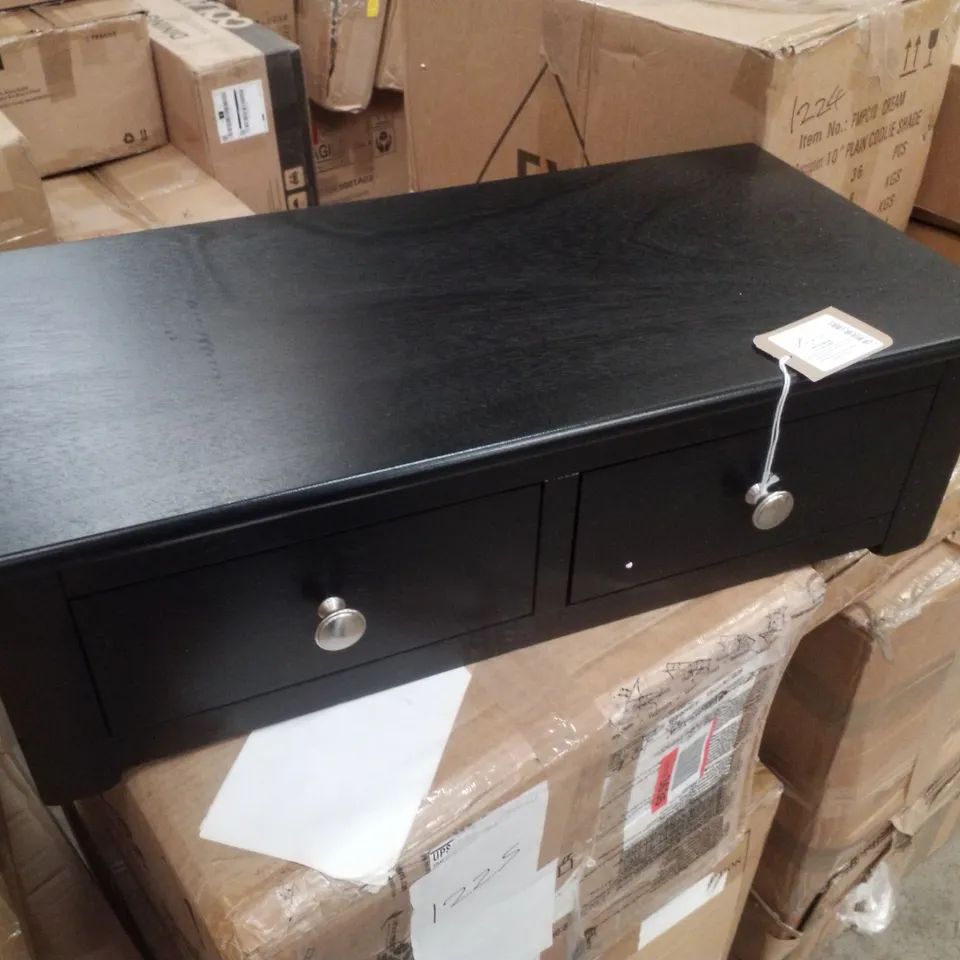 BOXED LINA 2 DRAWER CONSOLE TABLE - BLACK 