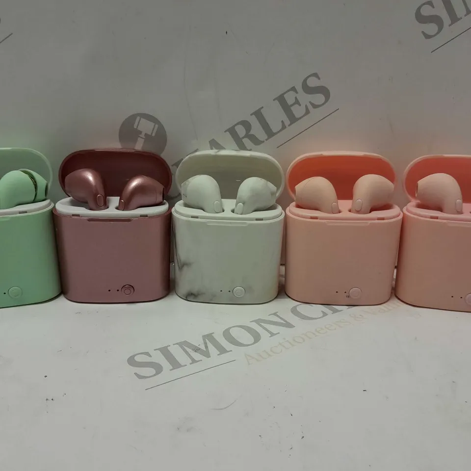 5 SKINNY DIP LONDON WIRELESS EARBUDS (2 PINK, 1 MINT, 1 BRONZE, 1 MARBLE EFFECT)