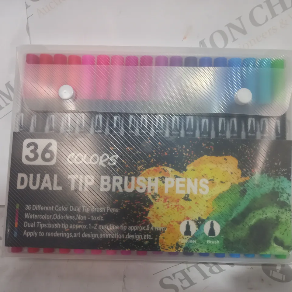 UBRANDED SET OF 36 DUAL TIP BRUSH PENS