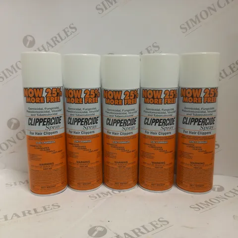 BOX OF APPROX 10 ASSORTED AEROSOLS TO INCLUDE - CLIPPERCIDE SPRAY FOR HAIR CLIPPERS 5 IN 1 FORMULA