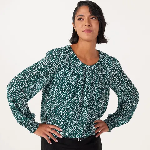IZABEL LONDON TIE FRONT BLOUSE TEA SIZE 14 BAGGED
