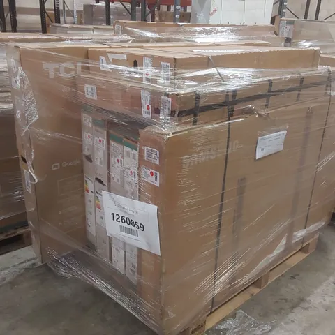 PALLET CONTAINING A LARGE QUANTITY OF ASSORTED DAMAGED TVs