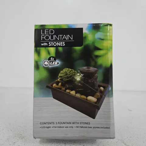LED FOUNTAIN WITH STONES – INDOOR GARDEN ORNAMENT