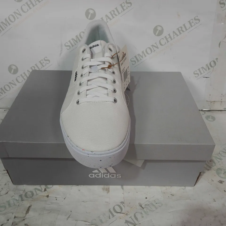 BOXED PAIR OF ADIDAS DAILY 3.0 ECO SHOES IN WHITE UK SIZE 12