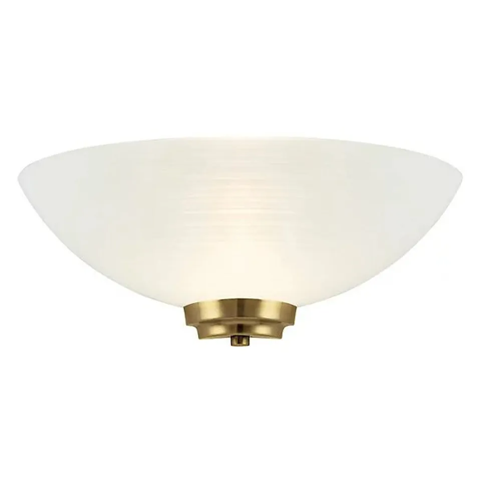 BOXED LUMINOSA WELLES 1 LIGHT INDOOR WALL UPLIGHTER WHITE, ANTIQUE BRASS, E27