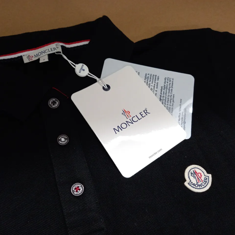 MONCLER BLACK POLO SHIRT - S