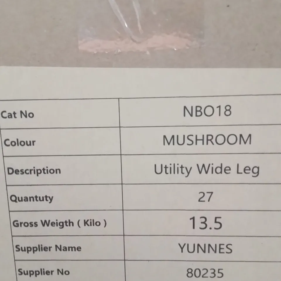 BOXED BRAND NEW APPROXIMATELY 4 JD WILLIAMS UTILITY WIDE LEG TROUSERS MUSHROOM SIZE 10