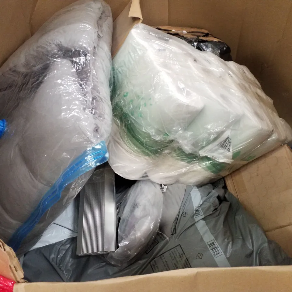 PALLET OF ASSORTED PRODUCTS INCLUDING ARGO PET LITTER BOX, HOBBY CUTTING MAT, FISHING BUCKET, 13.5 TOG KING DUVET, WINDOW FILM 