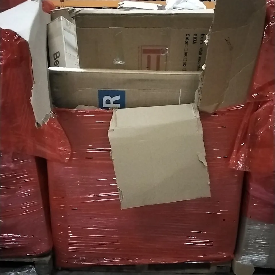 PALLET OF HOUSEHOLD ITEMS TO INCLUDE AIR COOLER, WATER DISPENSER, UMBRELLA STAND, EXTENDABLE SHOE RACK AND OTHER ASSORTED ITEMS...
