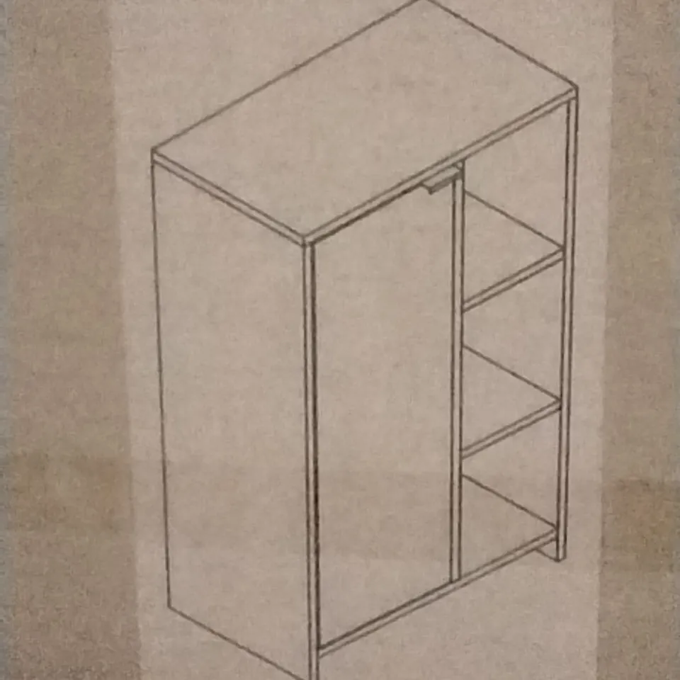 BOXED CONSOLE WITH 3 OPEN SHELVES IN WHITE 