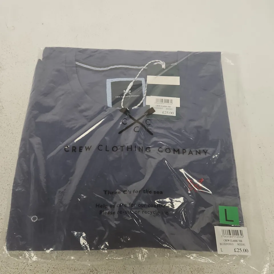 CREW CLOTHING COMPANY CLASSIC TEE – INDIGO BLUE, UK LARGE