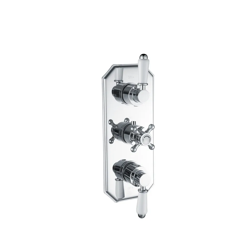 BOXED CAMBRIDGE TRADITIONAL TRIPLE SHOWER VALVE 2 OUTLETS 