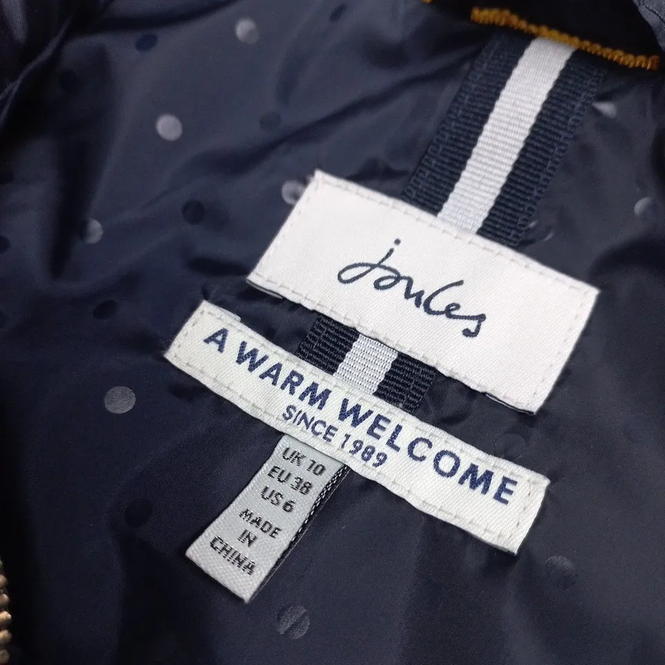 JOULES NAVY QUILTED JACKET WITH KNIT SLEEVES – UK 10 (EU 38) (JONES)