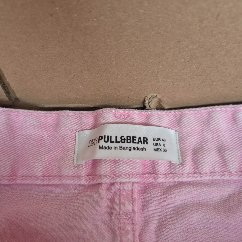 PULL&BEAR BARREL FIT PINK JEANS, UK 12 (EU 40, US 8)