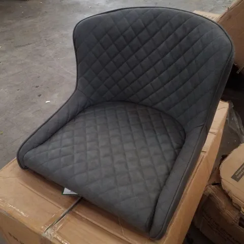 BOXED SET OF 2 DUNDAS PU LEATHER DINING CHAIRS - GREY