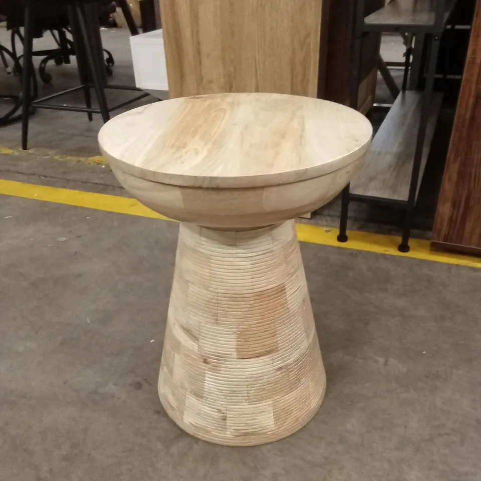 DRUM WOOD SIDE TABLE