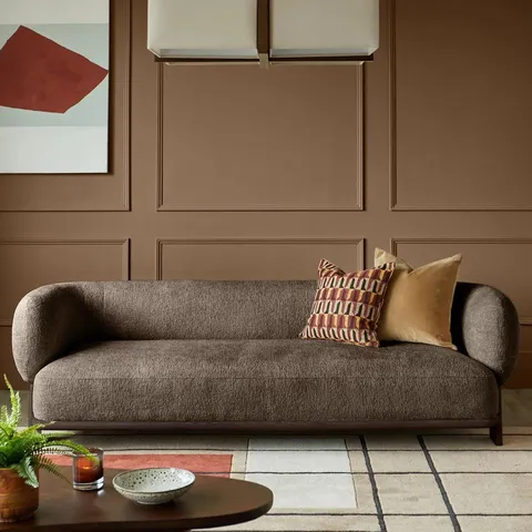 BOXED DANETTI FLORENCE MOCHA CHUNKY WEAVE 3 SEATER SOFA