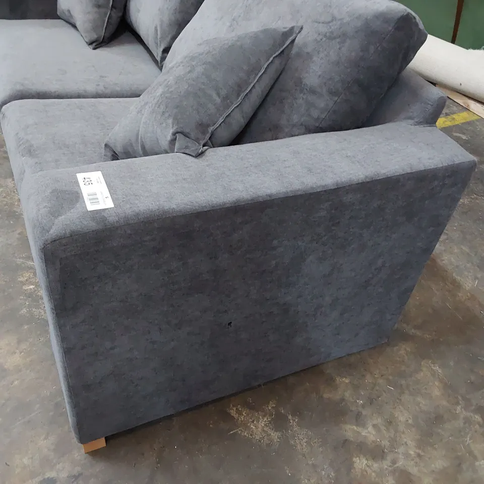 DESIGNER METAL ACTION SOFA BED GREY FABRIC 