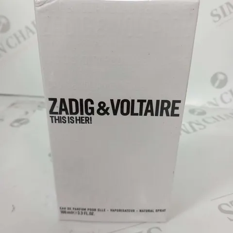 BOXED AND SEALED ZADIG AND VOLTAIRE THIS IS HER EAU DE PARFUM POUR ELLE 100ML