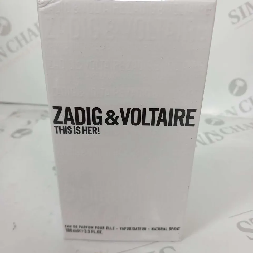 BOXED AND SEALED ZADIG AND VOLTAIRE THIS IS HER EAU DE PARFUM POUR ELLE 100ML