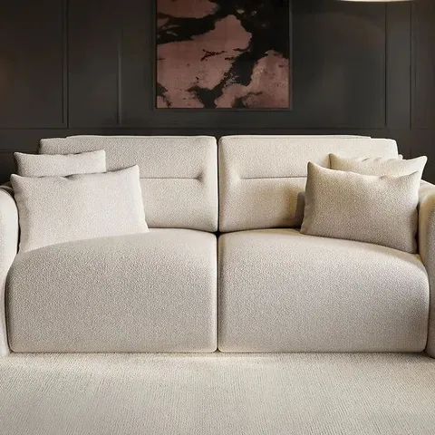 BOXED SOLACE+CO MABEL 3 SEATER SOFA - GREY (1 BOX)