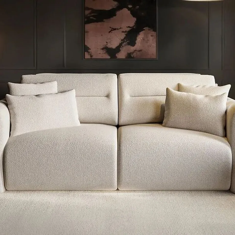 BOXED SOLACE+CO MABEL 3 SEATER SOFA - GREY (1 BOX)
