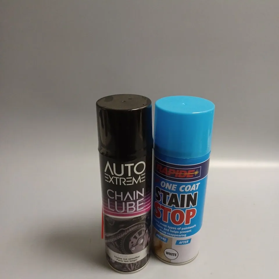 LARGE BOX OF ASSORTED CAR SPRAY PAINTS AND STAIN SPRAYS 