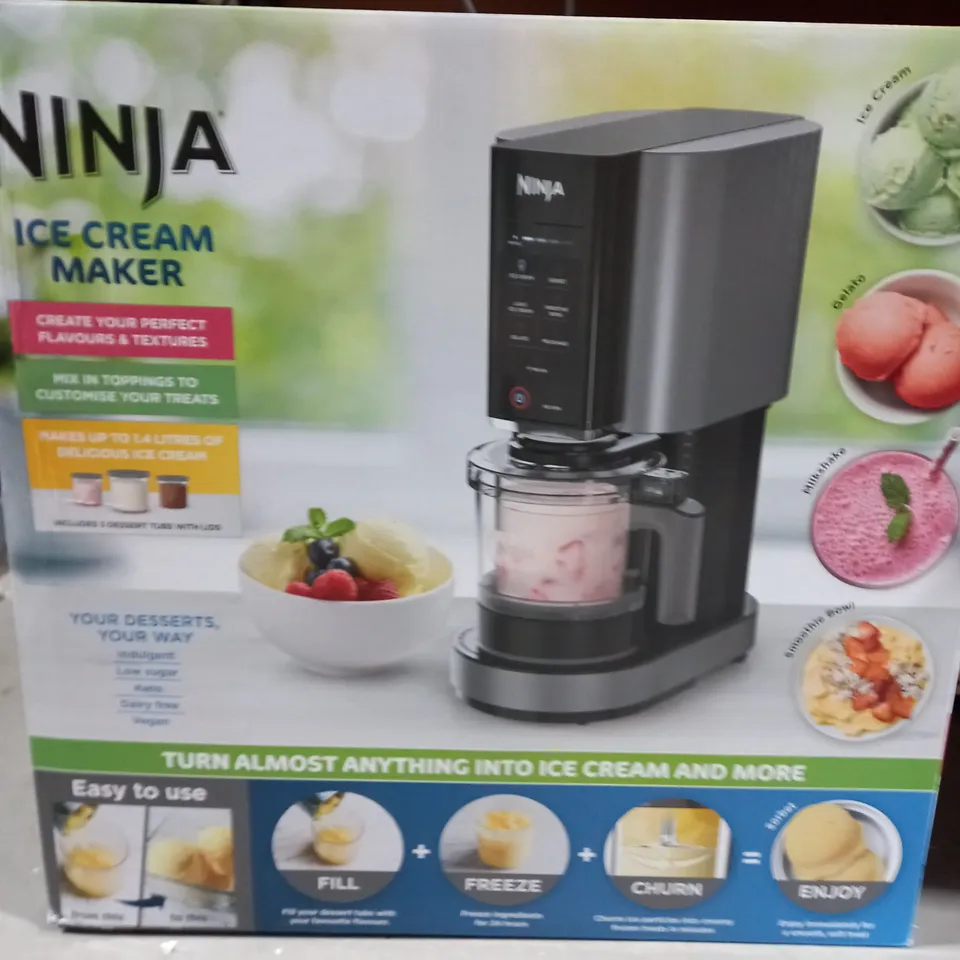 OUTLET NINJA CREAMI ICE CREAM & DESSERT MAKER WITH 5 DESSERT TUBS