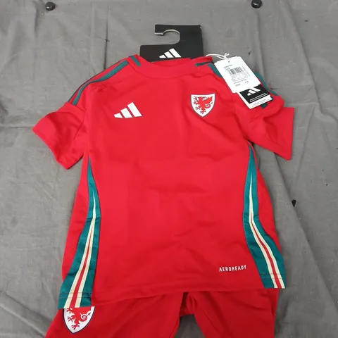 ADIDAS WALES HOME MINI KIT IN RED - UK 4-5Y