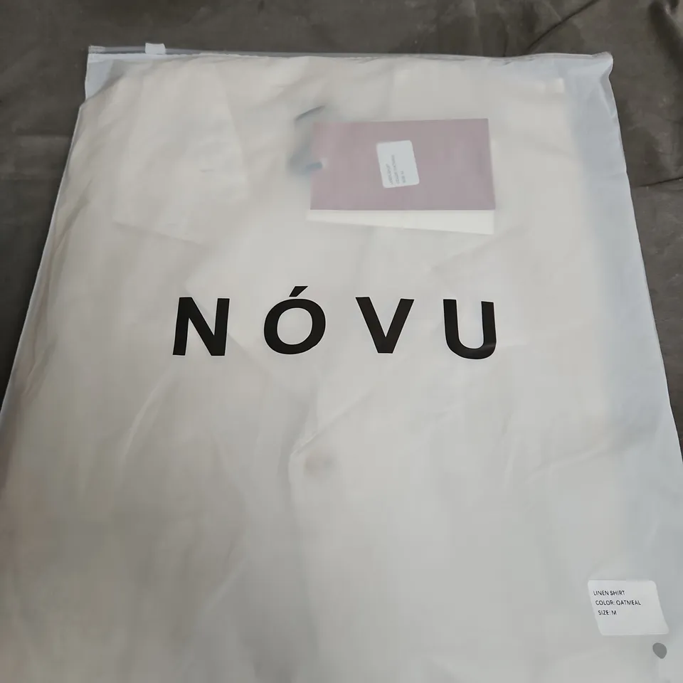 NÓVU LINEN SHIRT – OATMEAL, SIZE M