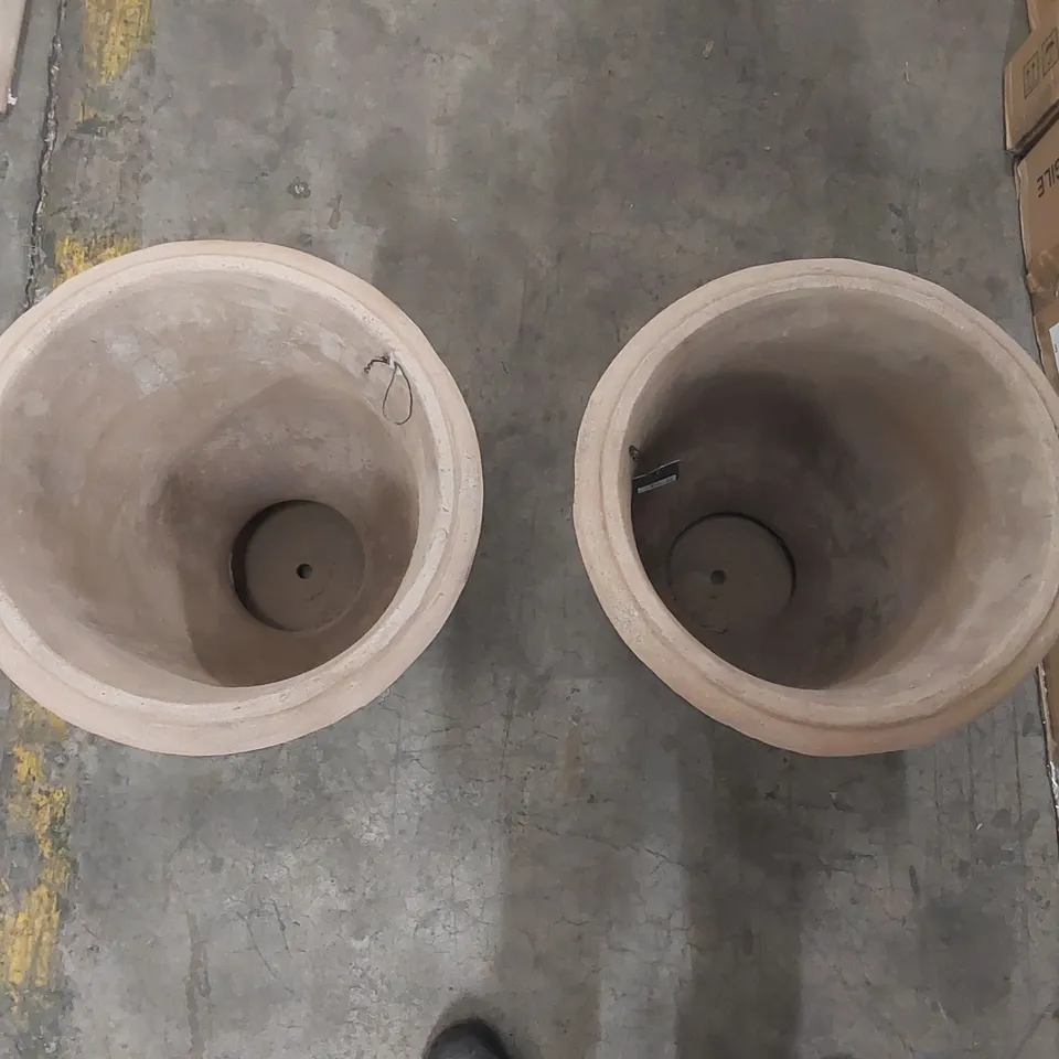 PAIR OF LARGE UBLEY TERRACOTTA PLANTERS (2 ITEMS)