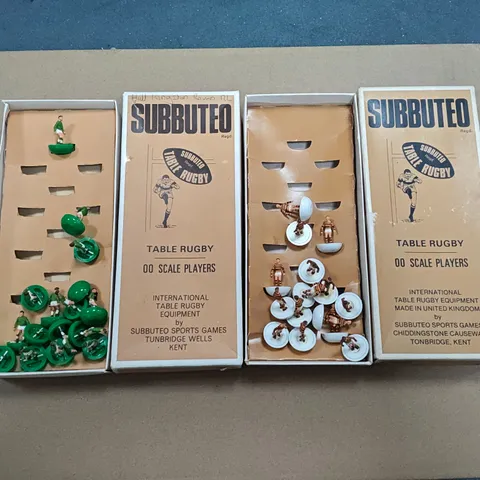 LOT OF 4 SUBBUTEO 00 SCALE TABLE RUGBY TEAM SETS