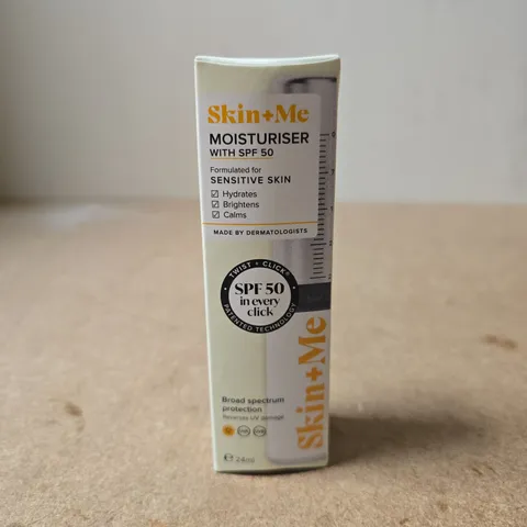 BOXED AND SEALED SKIN+ME MOISTURISER WITH SPF 50 – 24 ML