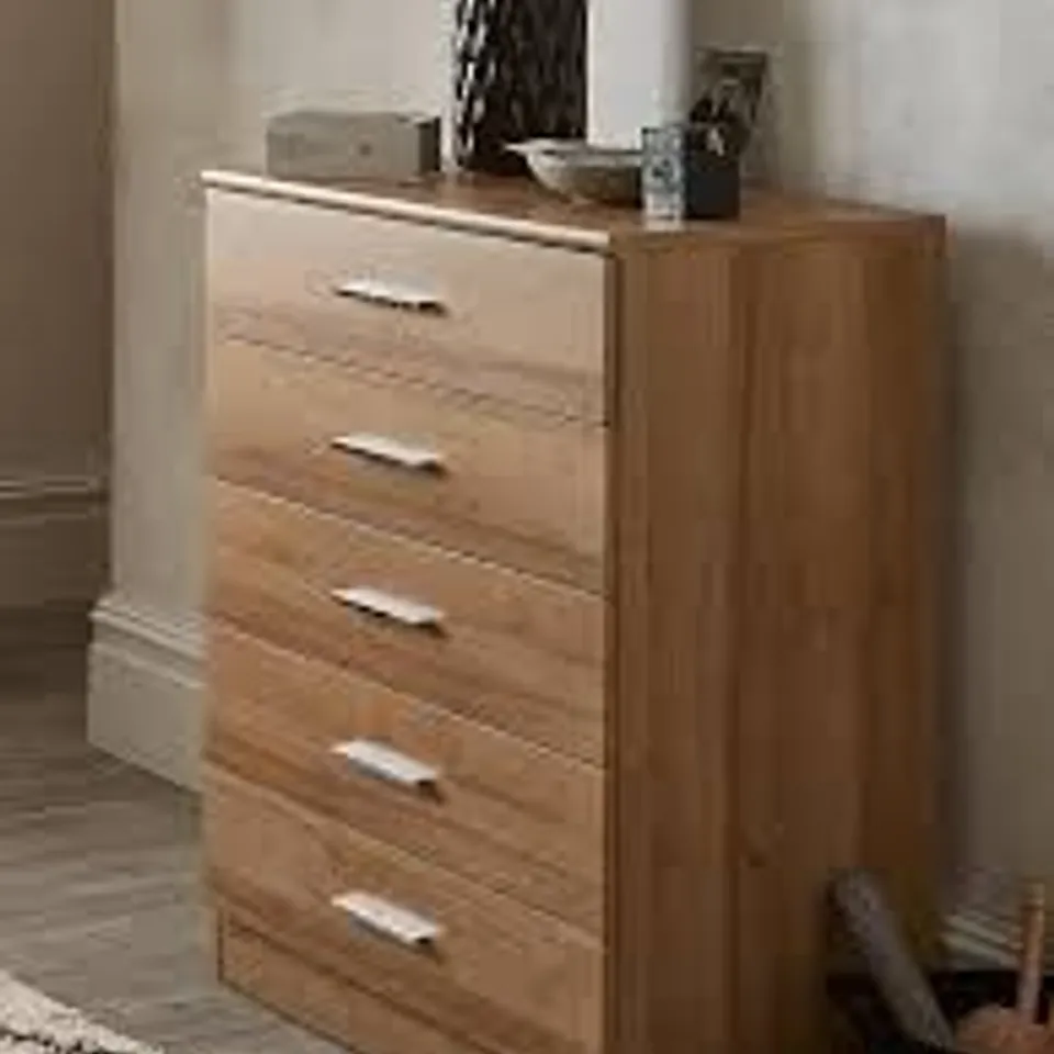 PANAMA 5 DRAWER CHEST - COLLECTION ONLY RRP £49.99