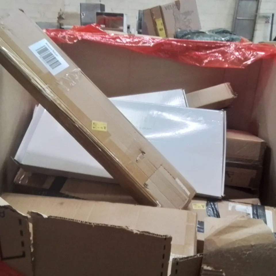 PALLET OF ASSORTED HOUSEHOLD GOODS AND PRODUCTS TO INCLUDE;TRAMPOLINE,CABINET 