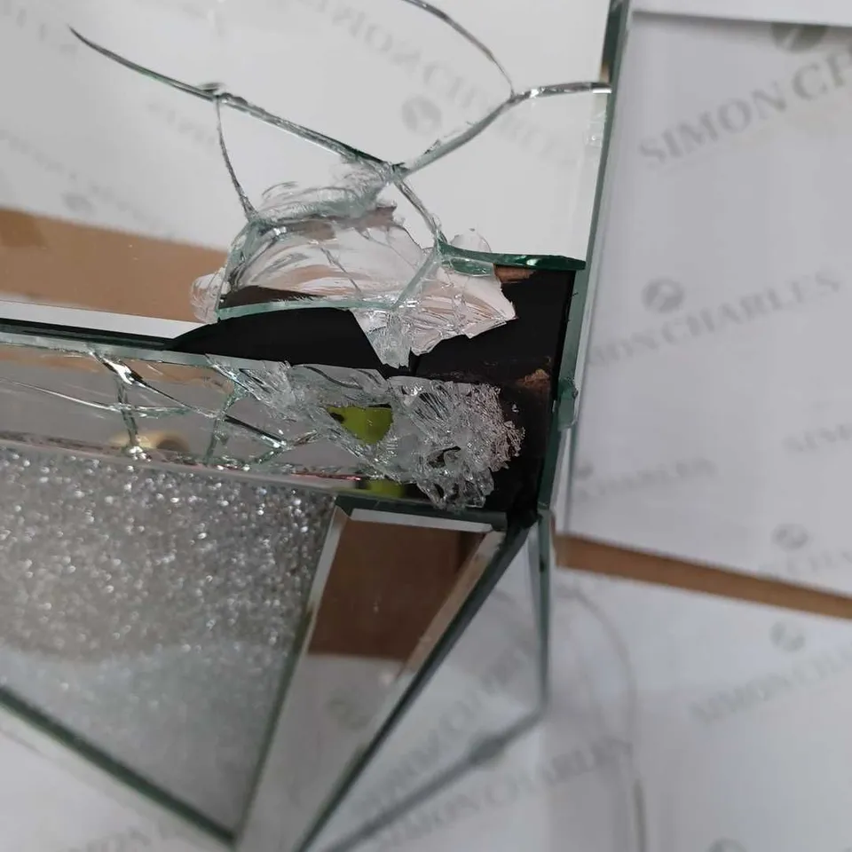 JULIEN MACDONALD LIGHT-UP ENCAPSULATED CRYSTAL SIDE TABLE - SILVER