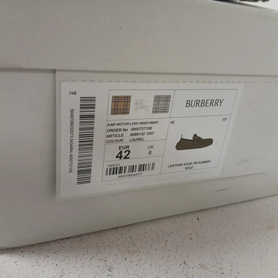 BURBERRY LEATHER LOAFERS – TAUPE, UK 8 (EU 42) – MEN'S
