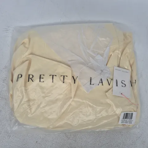 BAGGED PRETTY LAVISH ZARIA CORSET DETAIL MIDAXI DRESS IN LEMON SIZE 14
