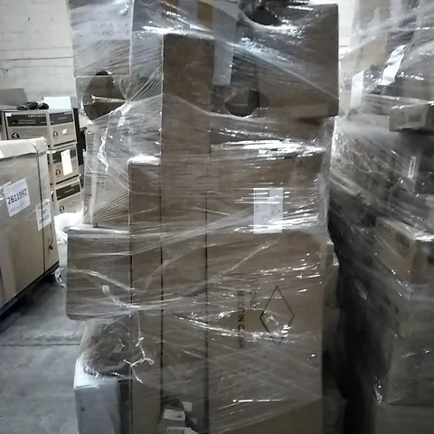 PALLET OF HOUSEHOLD ITEMS TO INCLUDE SUBWOOFER, CORK BALL GLASS JAR, IRONING BOARD AND OTHER ASSORTED ITEMS...