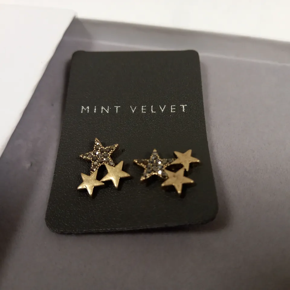 BOXED MINT VELVET GOLD TONE STAR STUD EARRINGS