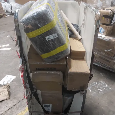 CAGE CONTAINING A LARGE QUANTITY OF ASSORTED CONSUMER PRODUCTS/FURNITURE PARTS ECT - CAGE NOT INCLUDED 