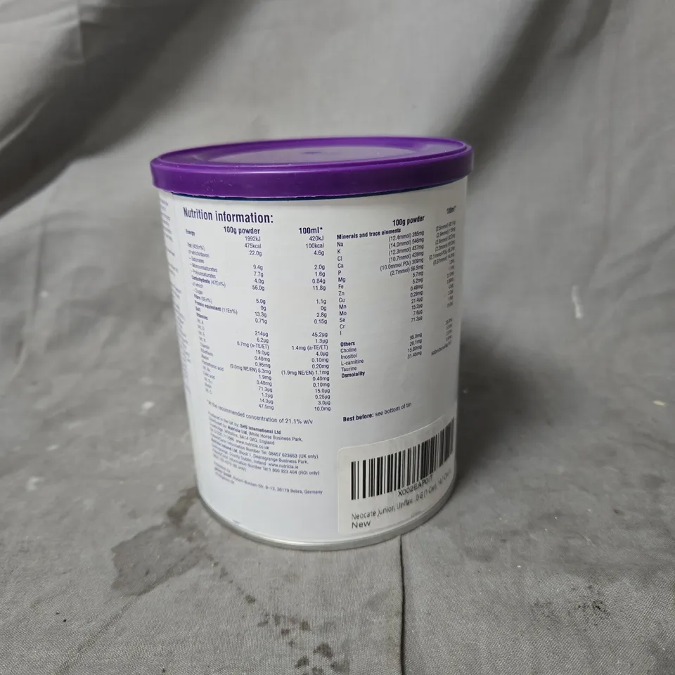 NEOCATE JUNIOR UNFLAVOURED POWDER – 400G TIN (FROM 1 YEAR)
