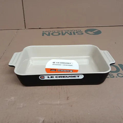 LE CREUSET 25CM RECTANGULAR DISH BLACK