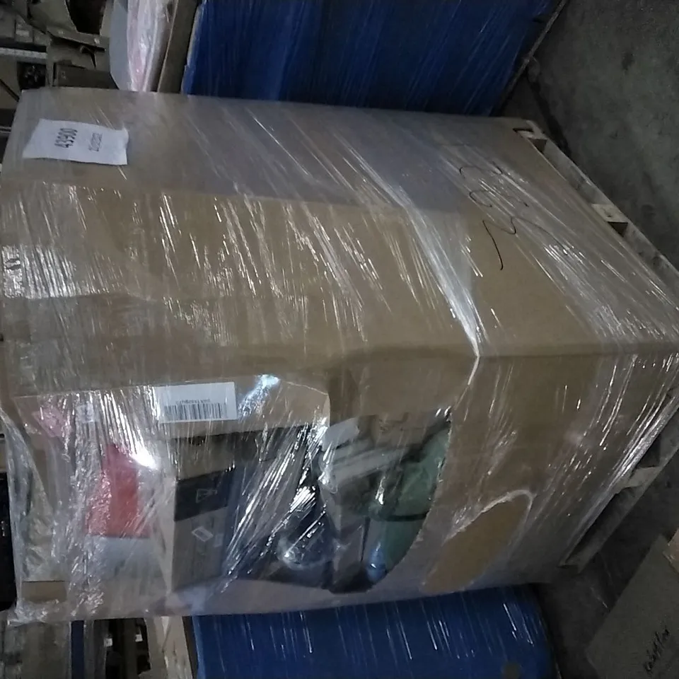 PALLET OF ASSORTED ITEMS INCLUDING SUNDEE TOILET SEAT, TOKESHIMI KITCHEN FAUCET, ELECTRIC FRYER, STORAGE OTTOMAN, KALAMITICA MAGNETIC SYSTEM, SIMDER MIG WELDER 