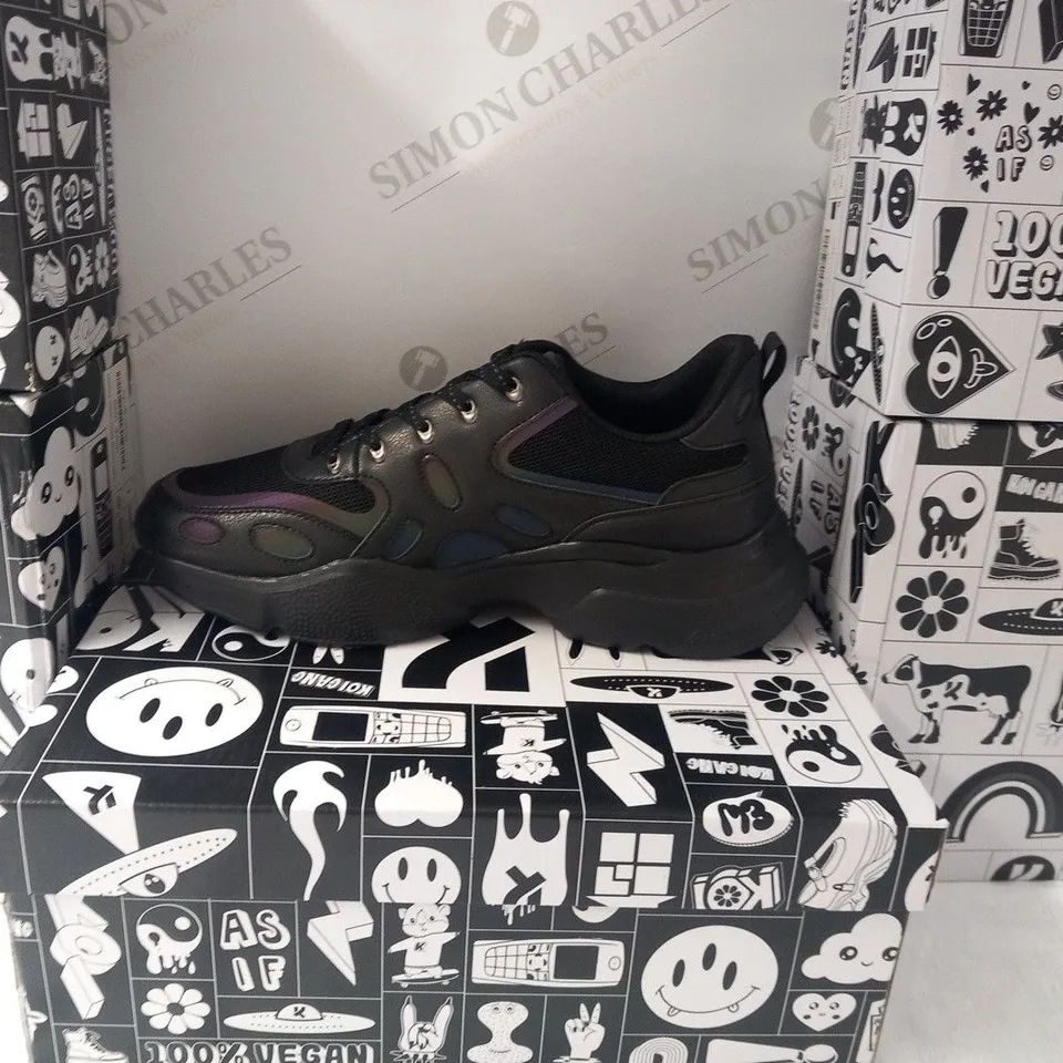 BRAND NEW BOXED PAIR OF KOI DUSTY BLACK RAINBOW MEN'S CADIAN TRAINERS SIZE 8